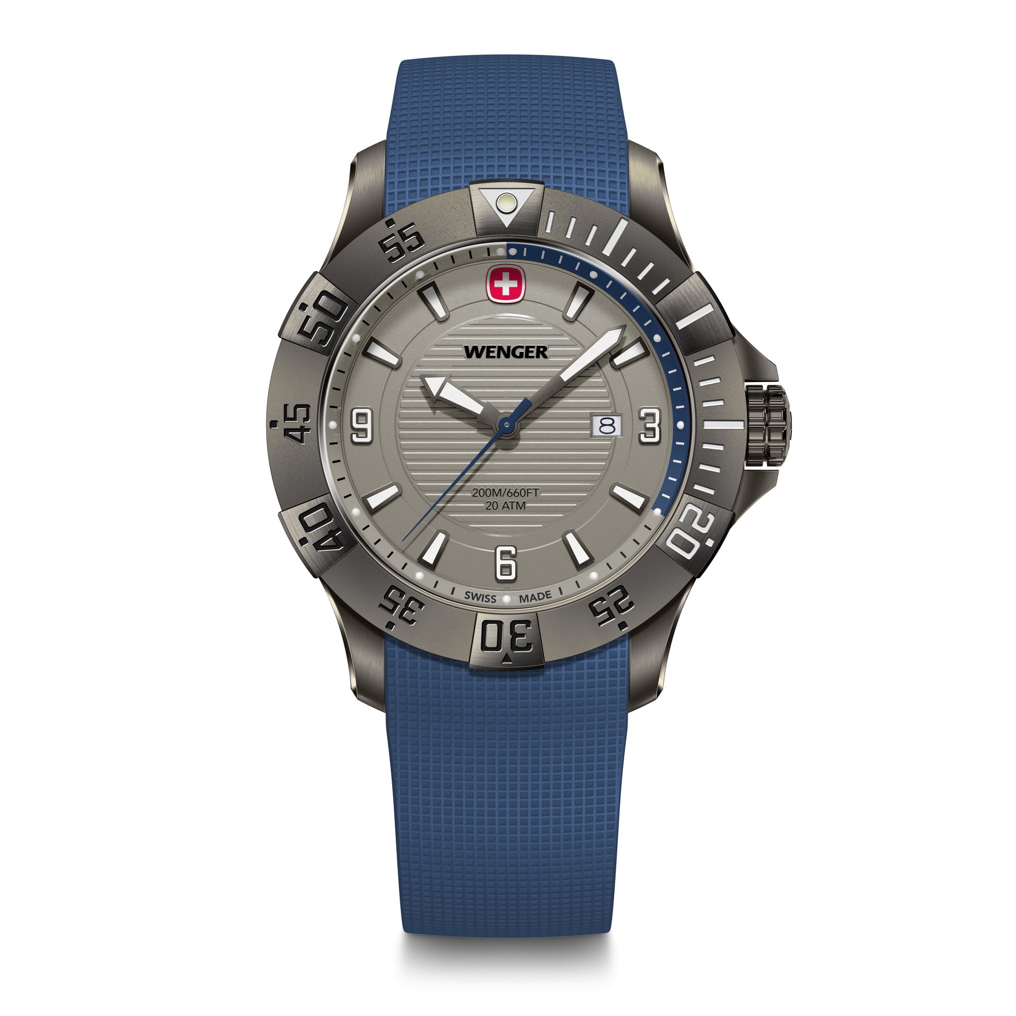 Reloj Seaforce Correa Silicona Azul, Dial 43 Mm Wenger