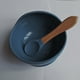 thumbnail image 1 of 1set Baby Feeding Bowl And Spoon Set, Silicone Baby Bowl Suction Cup With Wooden Spoon Silicone Suction Base Non Slip Baby First Feeding Kit Gift For Toddler Children Girls Boys, 1 of 5