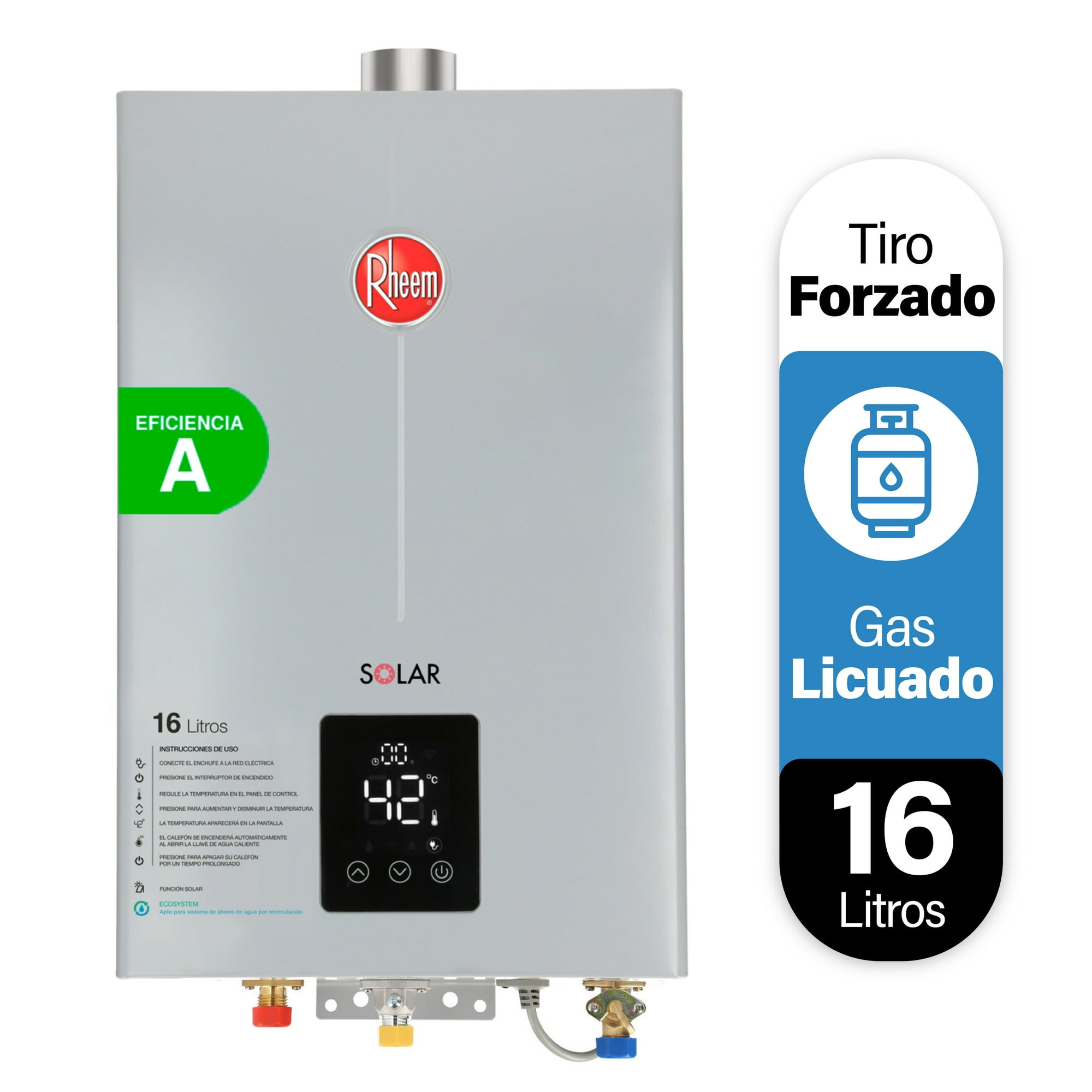 Calefont Rheem Tiro Forzado 16 Litros Gas Licuado