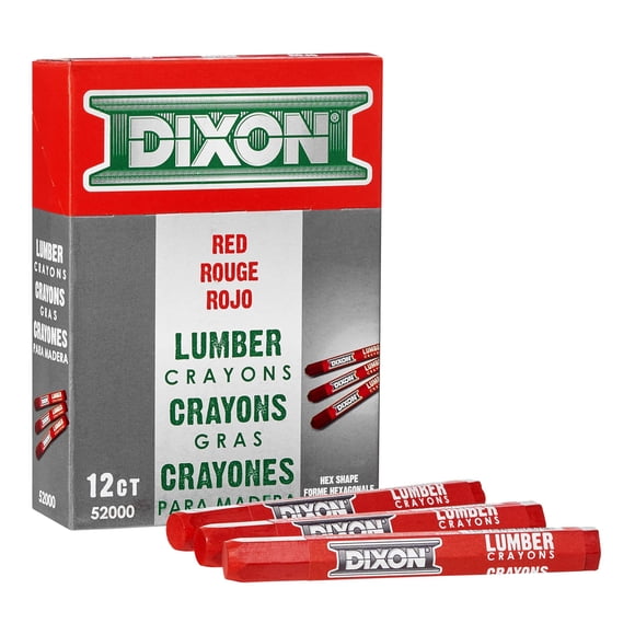 Lápices de colores para marcar madera Dixon Industrial Red, paquete de 12 (52000)
