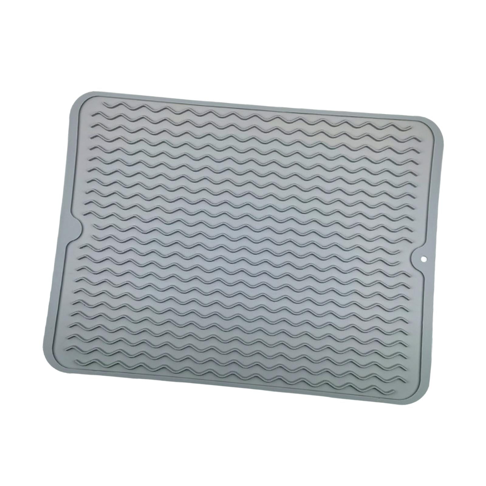 Bothyi - Alfombrilla De Silicona Para Secar Platos, Alfombrilla Para Secar Platos Para Fregadero, Forro Para Ollas Calientes, Gris Claro S