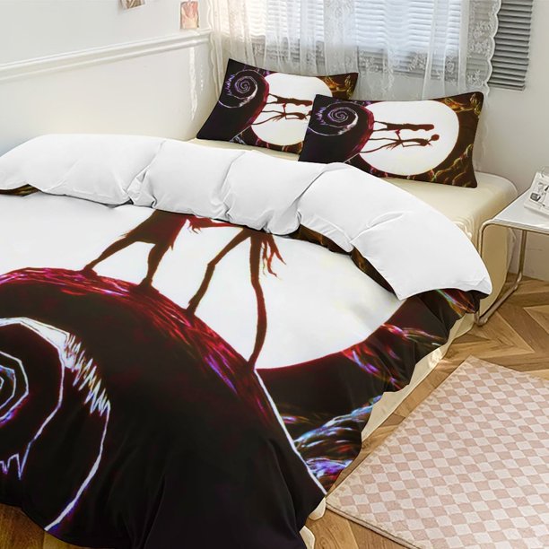 Colorful Love The Nightmare Before Christmas Comforter Set Soft 3 Pcs Twin Bedding Sets Thicken for All Season