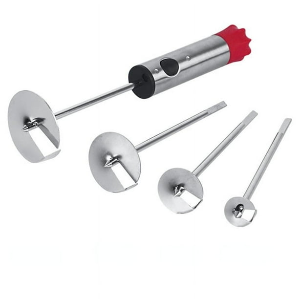 5pcs/set,Corers Stainless Steel, 1 Handle And 4 Corers, Kitchen Tools ,Fruit And Vegetable Corer ,Multipurpose Stainless Steel Drill Dig Hole Opener, Fruit Core Remover Set For Vegetables, Kitchen Acc
