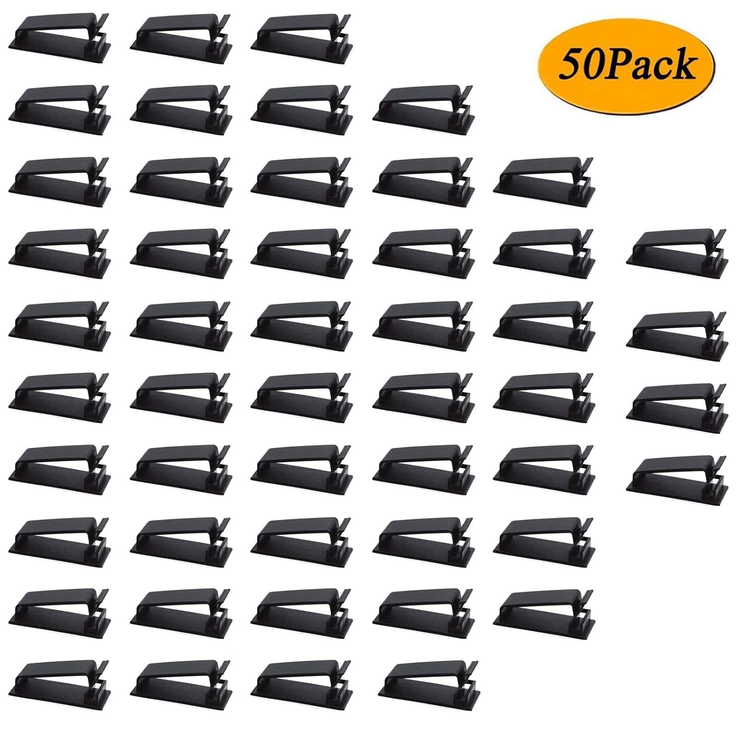 Xusx111 - 100pcs Autoadhesivos Clips De Gestión De Cable, Organizadores De Cable Clips De Cable Soporte De Cable Para Tv Pc Ethernet Cable Bajo Escritorio Oficina En El Hogar (negro)