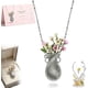 thumbnail image 1 of Collar ramo flores colgante jarrón metal minimalista regalo romántico esposa mamá, 1 of 6