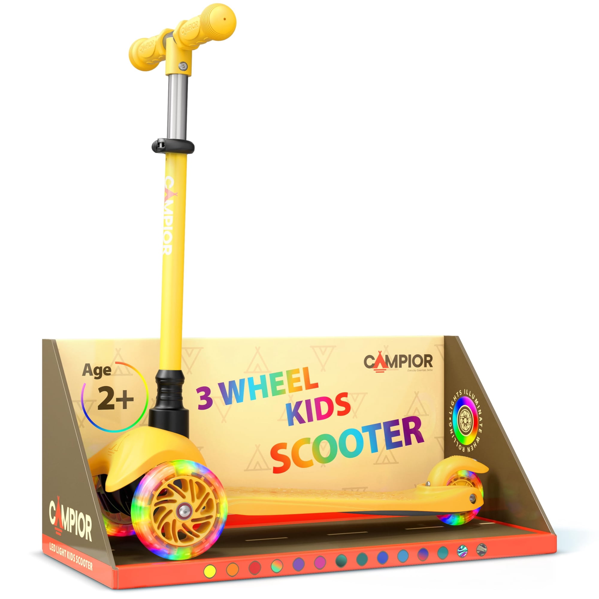 Scooter Infantil Campior Mini De 3 Ruedas Con Luces Led Y Manillar Ajustable