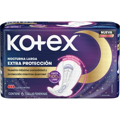 Toallas Higiénicas Nocturna Extra Protección 6 Un Kotex