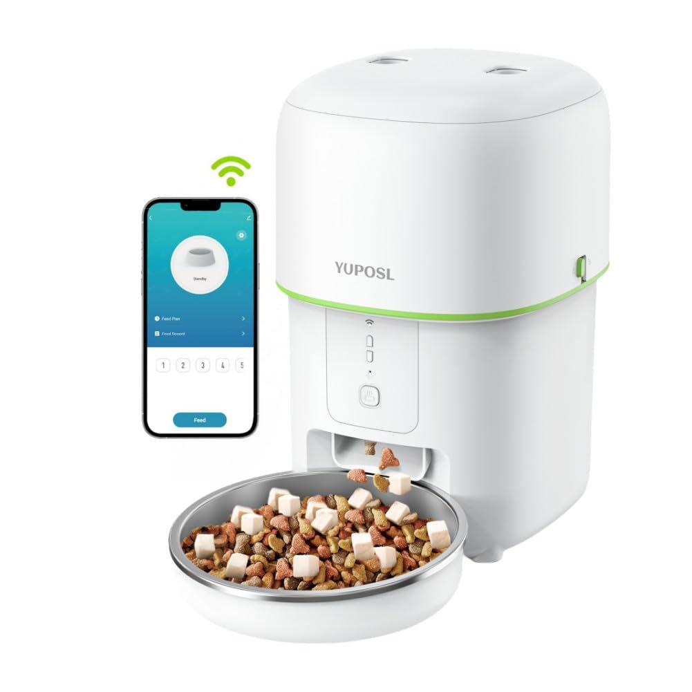 Alimentador Automático Para Gatos Yuposl 5g Wifi 2.01l Fácil De Limpiar