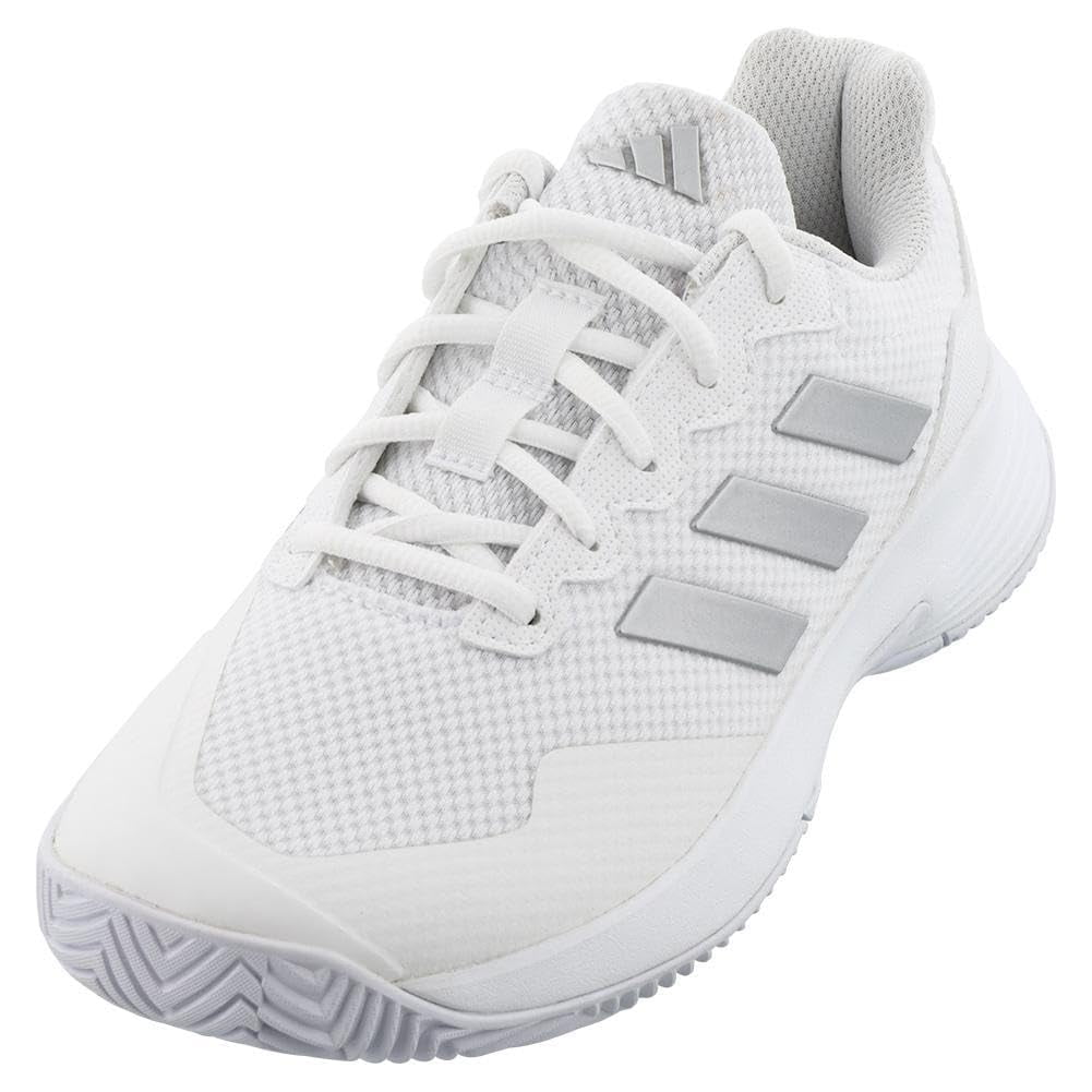 Zapatilla Adidas Gamecourt 2 Para Mujer, Blanco/plateado Metalizado/blanco