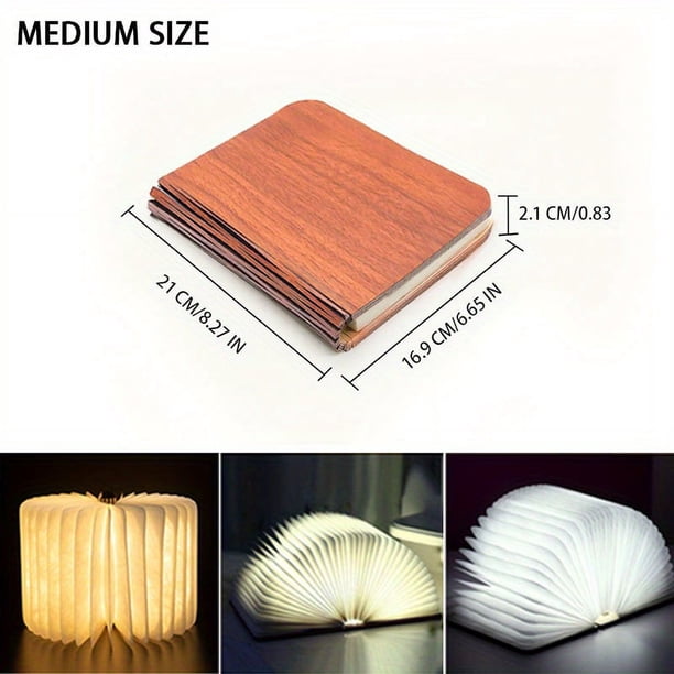 Creative Folding Book Light Led Small Night Light Rechargeable Three-color Changing Light Soft Light Eye Protection Table Lamp Decor Lighting Bedroom Decorative Lights