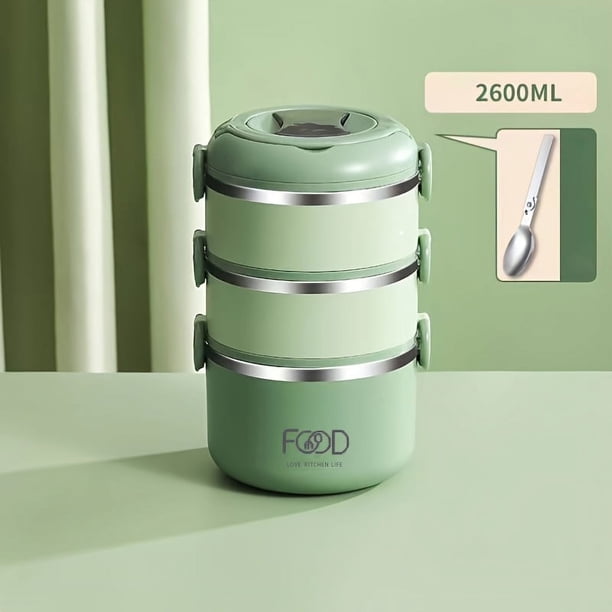 1pc 304 Stainless Steel Portable Multi-layer Bento Box, Large-capacity Lunch Box For Students (Lunch Bag Not Included)