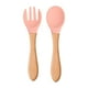 thumbnail image 1 of Eco-Friendly Silicone Toddler Feeding Set - 1 Spoon & 1 Fork, Dishwasher Safe!, 1 of 5