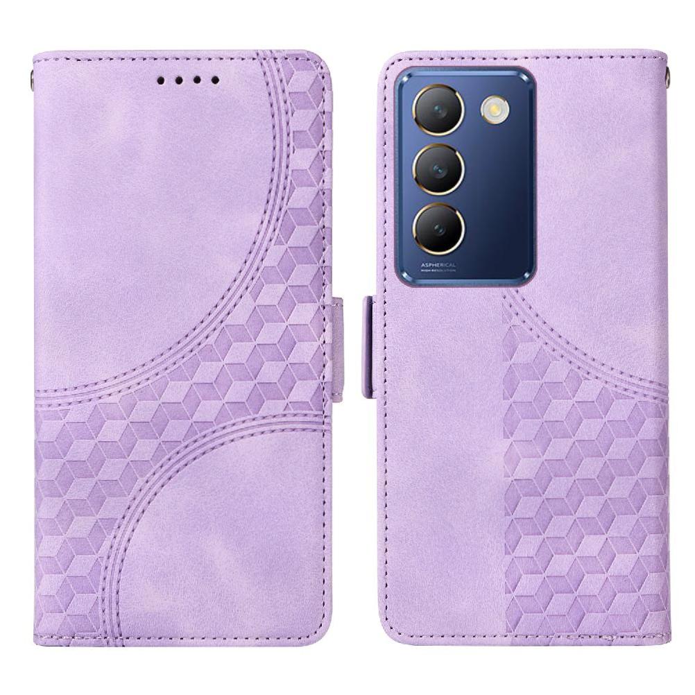 Carcasa Foxdock Vivo V40Se 5G De Cuero Pu, Diseño Acolchado Clásico, Protección Contra Caídas Y Rayones