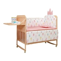 Cuna Colecho Madera Pack&Play Con Mudador Lubabycas Rosada