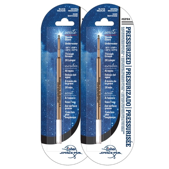 Recambio para bolígrafo Fisher Space Pen punta media tinta negra, 2 unidades