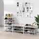 thumbnail image 4 of Zapatero Simple Houseware Panel de metal apilable de 3 niveles, blanco, 4 of 6