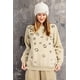 thumbnail image 1 of Sudadera de Rizo Lavado con Estampado de Leopardo y Manga Larga, 1 of 2