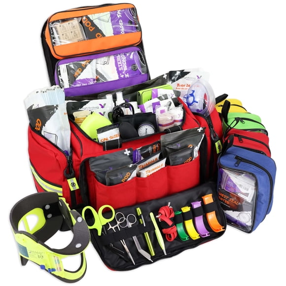 Bolso de trauma Lightning X MB35, kit EMT equipado, rojo, 51 x 38 x 25 cm