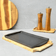 thumbnail image 3 of Plato Hierro Rectangular Con Base Madera 23X12.2X1.7 Cm, 3 of 3