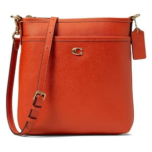 Cartera Coach Womens Leather Crossbody Kitt Messenger Bag ,Orange