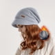 thumbnail image 1 of 1PCS Winter Beanie Hats With Short Brim, Thermal Knitted Textured Fleece Ski Baggy Winter Hat Skiing Cycling For Women, 1 of 3