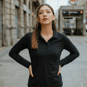 T-World - Polera Polo Dryfresh Mujer Manga Larga Uv50+ Secado Rápido Negro