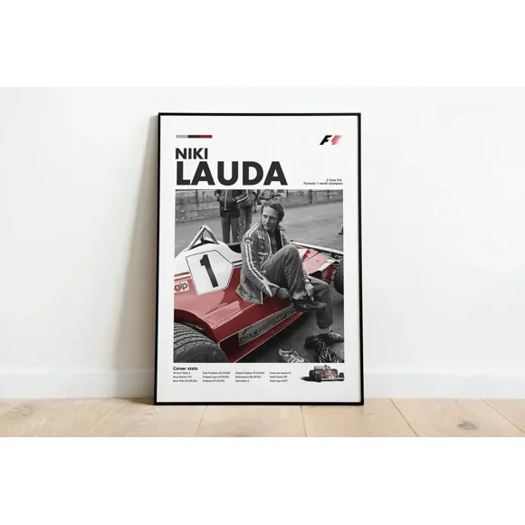 Cuadro Niki Lauda F1 Piloto Histórico + Marco