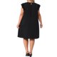 thumbnail image 2 of Agnes Orinda Vestidos de Verano para Mujeres Tallas Grandes de Escuela y Universidad, Manga Volante, Cuello Redondo, Casual de Playa, Midi, 1X Negro, 2 of 8