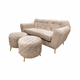 thumbnail image 2 of Sofa New Dos Cuerpos Mas Dos Puff Beige Felpa, 2 of 3
