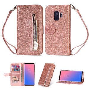 Funda Para Foxdock Elegante Funda Samsung Galaxy S9 Glitter Con Cremallera-Ideal Para El Uso Diario