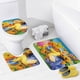 thumbnail image 4 of Winnie Pooh-theme 4-Piece Shower Curtain Set with Rugs, Waterproof Bathroom Decor Set Includes Bath Mat, U-Shaped Rug, Toilet Lid Cover and Curtain with Hooks, 4 of 6