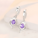 thumbnail image 3 of Aros Colgantes Mujer Corazón Enchapado Plata 925 Moda #1, 3 of 3