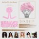 thumbnail image 5 of Gorro VECIIR de seda rosa, grande, con cinta ajustable, 5 of 6