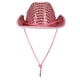 thumbnail image 1 of Sombrero vaquero Beistle con lentejuelas rosas para adultos - 58 cm de circunferencia, 1 of 4