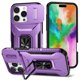 thumbnail image 1 of Funda Armada para iPhone 16 Pro Max con Tapa Deslizante y Soporte Magnético Giratorio Morado, 1 of 5