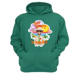 Genérico - Polerón Canguro Bad Bunny Verde Aguamarina Talla Xl Unisex
