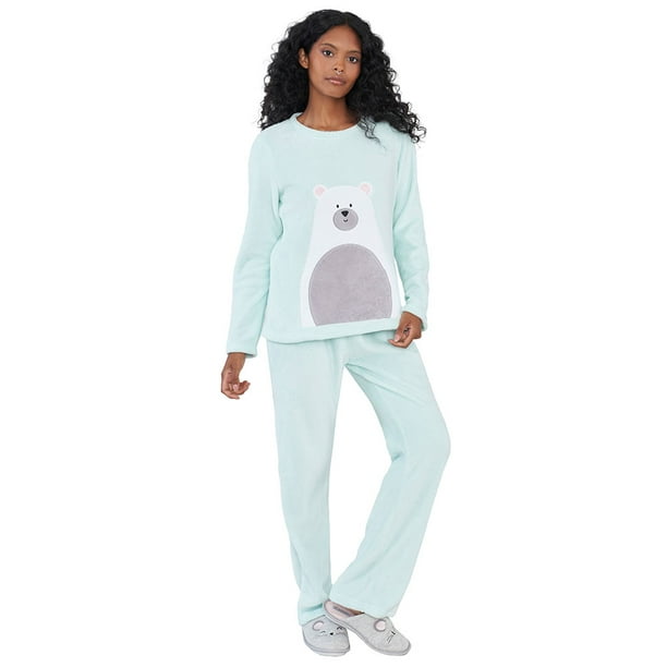 Pijama Mujer Coral Print Menta Corona