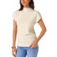 thumbnail image 4 of INSPIRE CHIC Suéter de Chaleco para Mujer Cuello Simulado Manga Corta Suéter de Punto Casual Tops S Beige, 4 of 6