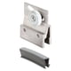 thumbnail image 1 of Prime-Line M 6145 Soporte superior de aluminio para puerta de ducha sin marco, conjunto de rodillo, rueda de plástico redonda de 3/4 pulg., compatible con vidrio de 3/16 pulg. (paquete de 2), 1 of 3