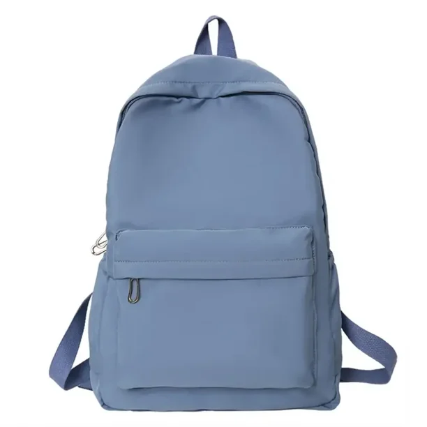 Fashion Zipper Solid Color Waterproof Backpack Students Casual Large Capacity Schoolbag Girl School Books Stationery Bags