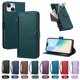 thumbnail image 4 of Funda con Billetera para [iPhone 13/iPhone 14] con Bolsillo Zipper y Tarjetero Verde pavo real, 4 of 6