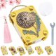 thumbnail image 1 of Mini prensa flores llavero kit completo oro metal miniatura conservación senderismo manualidades, 1 of 4