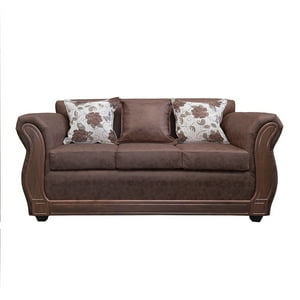 América Decora - Sofá Con Resorte Estructural 3 Personas Eleonor Envejecido Café Oscuro X