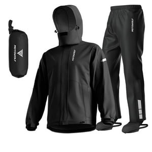 Traje Impermeable Negro Para Motociclismo Motowolf 0405 190T