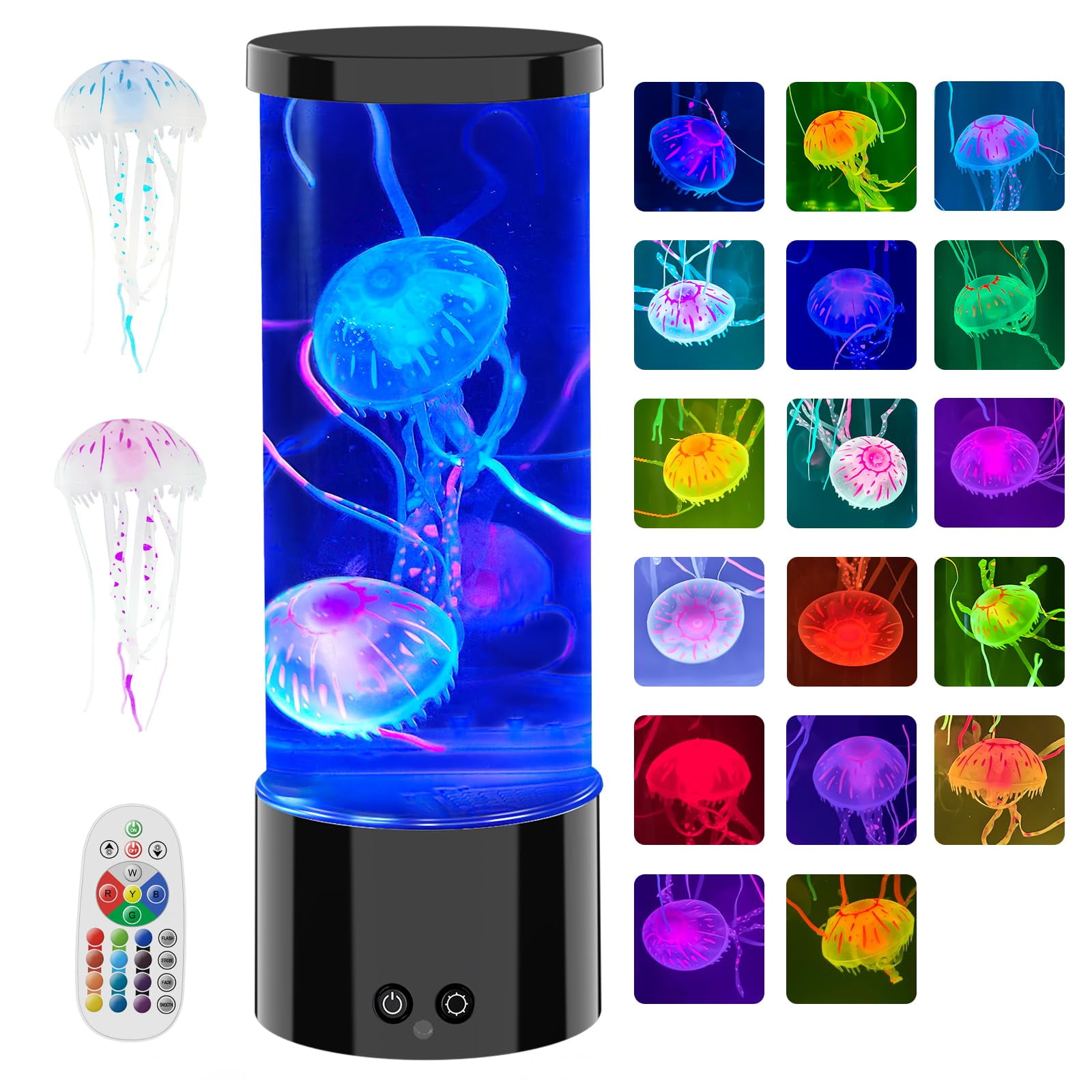 Aonesy - Lámpara Acuario Medusas Con Led De 17 Colores Para Ambiente