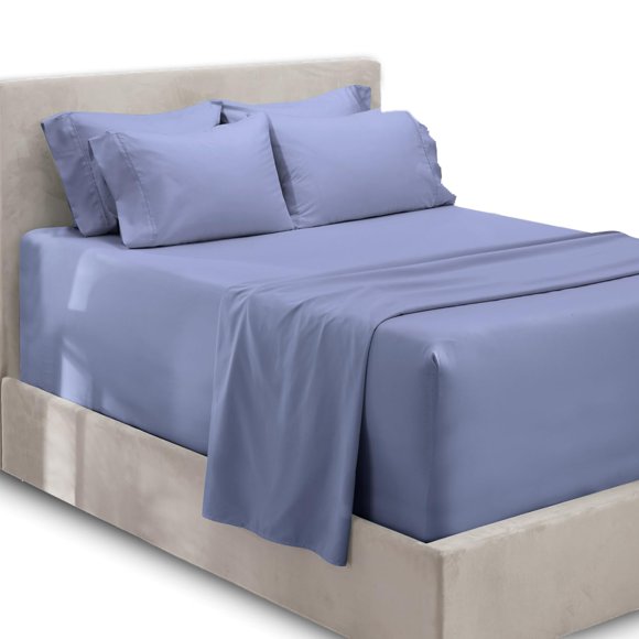 Juego de sábanas Hearth & Harbor Extra Deep Pocket King Steel Blue