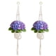 thumbnail image 1 of Juego de 2 colgadores de plantas Jaxbo, 104 cm, blanco, macramé, 1 of 9