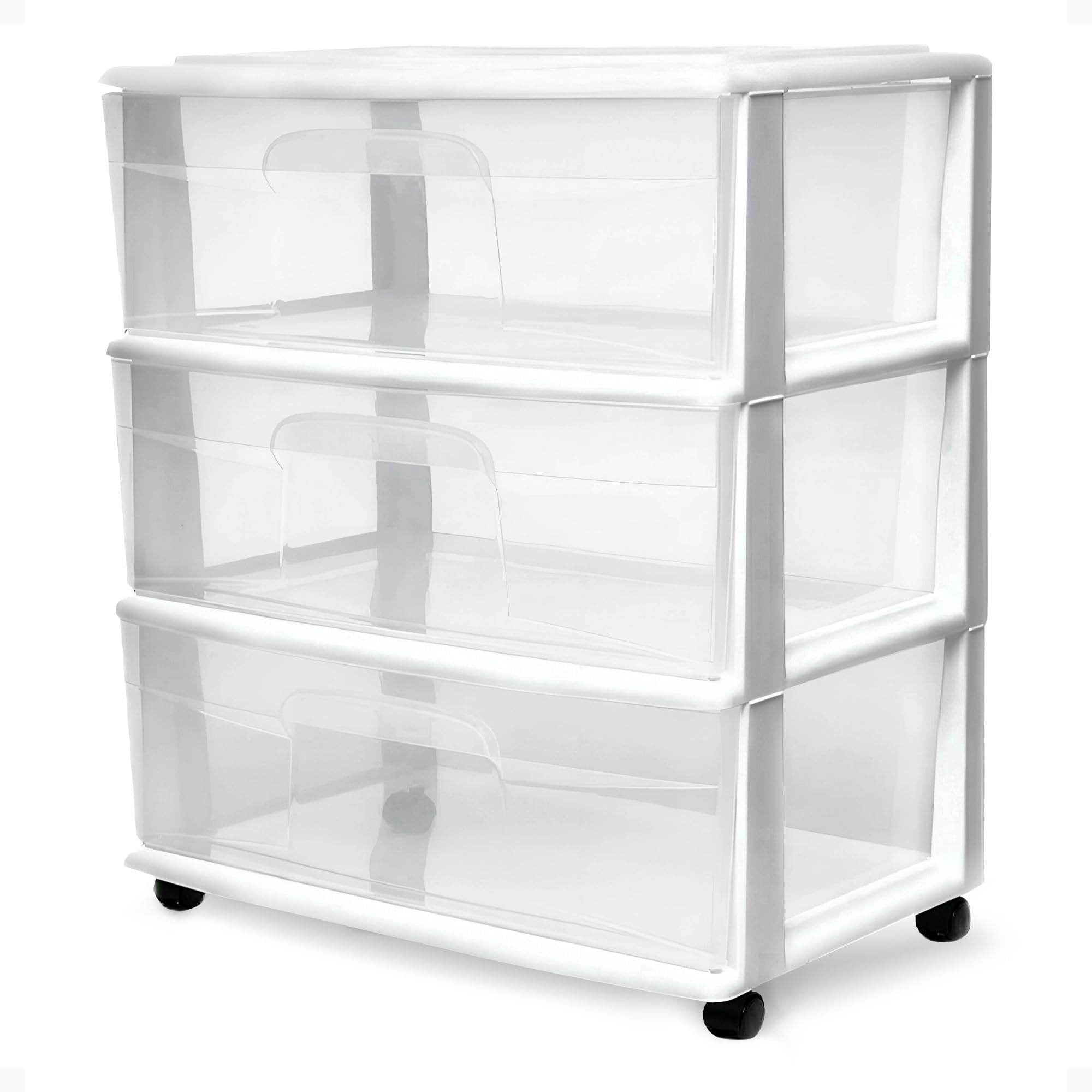 Carrito Organizador De Plástico Transparente Homz De 3 Niveles Con Cajones