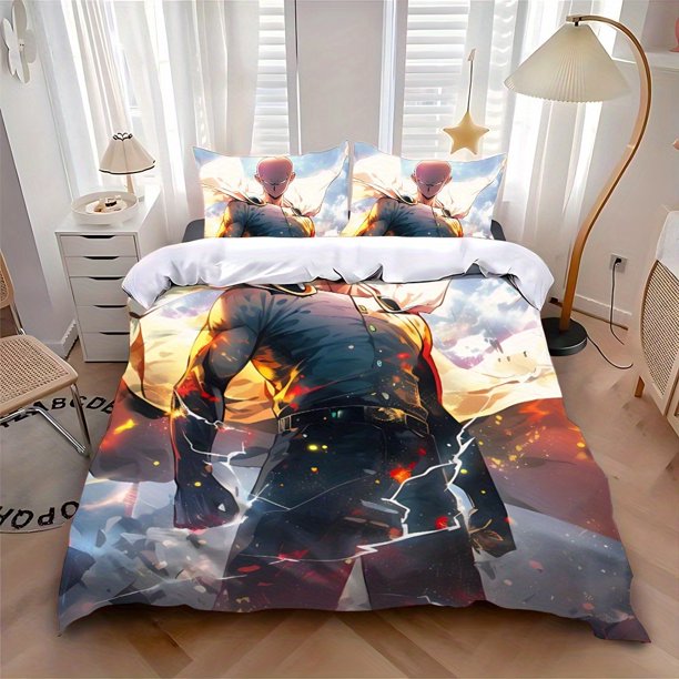 Cool Hot Anime One P-PunchS Mans Printed Pattern Suitable Suitable for Home Bedrooms Guest Rooms