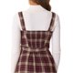 thumbnail image 3 of Vestido de Cuadros INSPIRE CHIC para Mujeres con Volantes Sin Mangas Vintage con Cintura Ajustable Estilo Pichi en Línea A M Rojo Negro, 3 of 6
